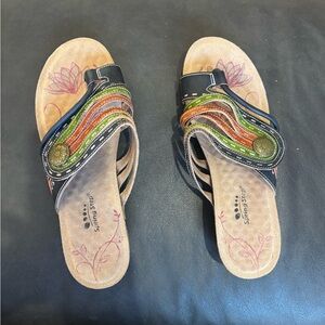 Spring Step Multi Colored Thong Sandal Woman's 10W